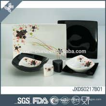 Good quality wholesale square european style flower printed porcelain wedding dinner set